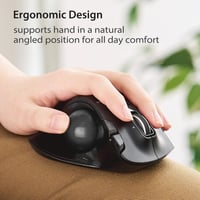 ELECOM Balkezes Vezeték Nélküli Trackball Egér 6 Gomb Fekete 3