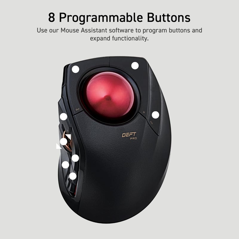 ELECOM DEFT PRO Trackball egér vezetékes/vezeték nélküli/Bluetooth gamer fekete