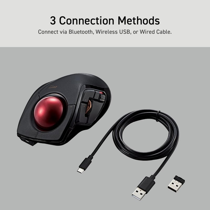 ELECOM DEFT PRO Trackball egér vezetékes/vezeték nélküli/Bluetooth gamer fekete