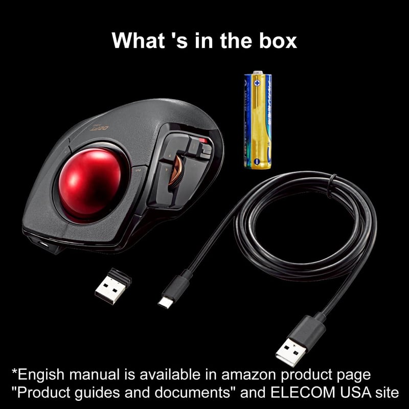 ELECOM DEFT PRO Trackball egér vezetékes/vezeték nélküli/Bluetooth gamer fekete