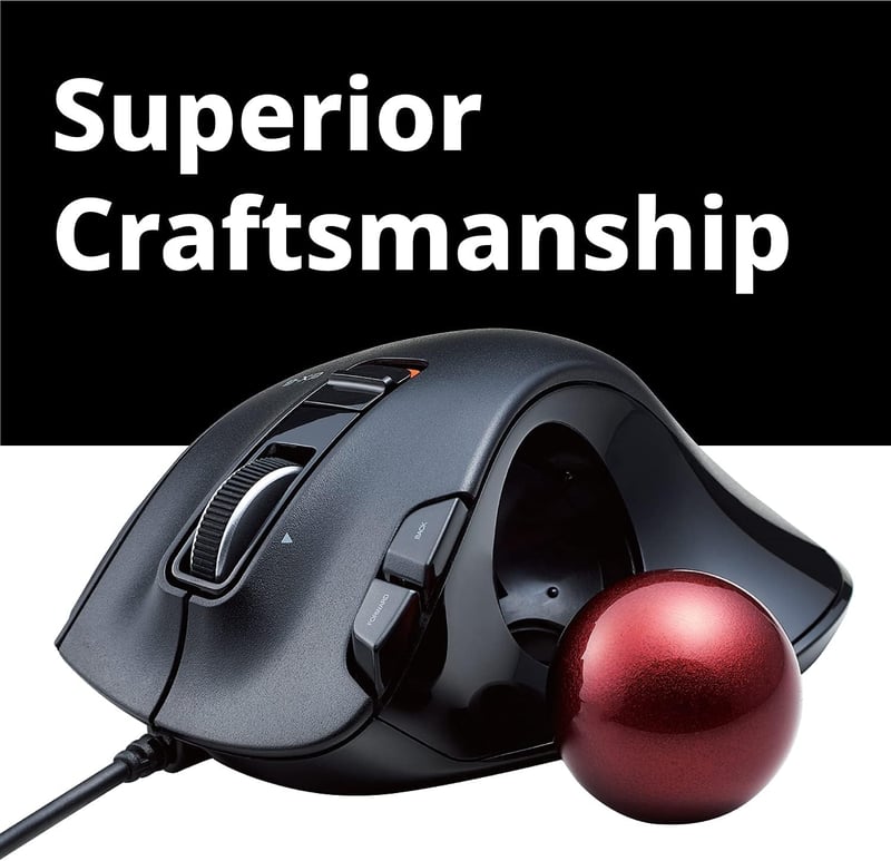 ELECOM EX-G Ergonomikus Trackball Egér Vezetékes Piros Gömbvel 5 Gomb