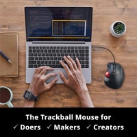 ELECOM EX-G Ergonomikus Trackball Egér Vezetékes Piros Gömbvel 5 Gomb 2
