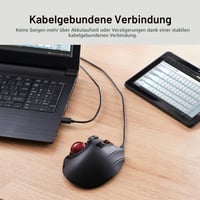 Trackball myš ELECOM EX-G Pro, ovládanie palcom, Bluetooth, 2,4 GHz bezdrôtové pripojenie a USB, pripojenie k 3 zariadeniam, PC/Mac/Windows/macOS, M-XPT1MRXBK 6