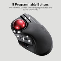 Elecom HUGE Wireless Trackball Egér 52mm Piros Golyó 8 Gomb PC Mac 9