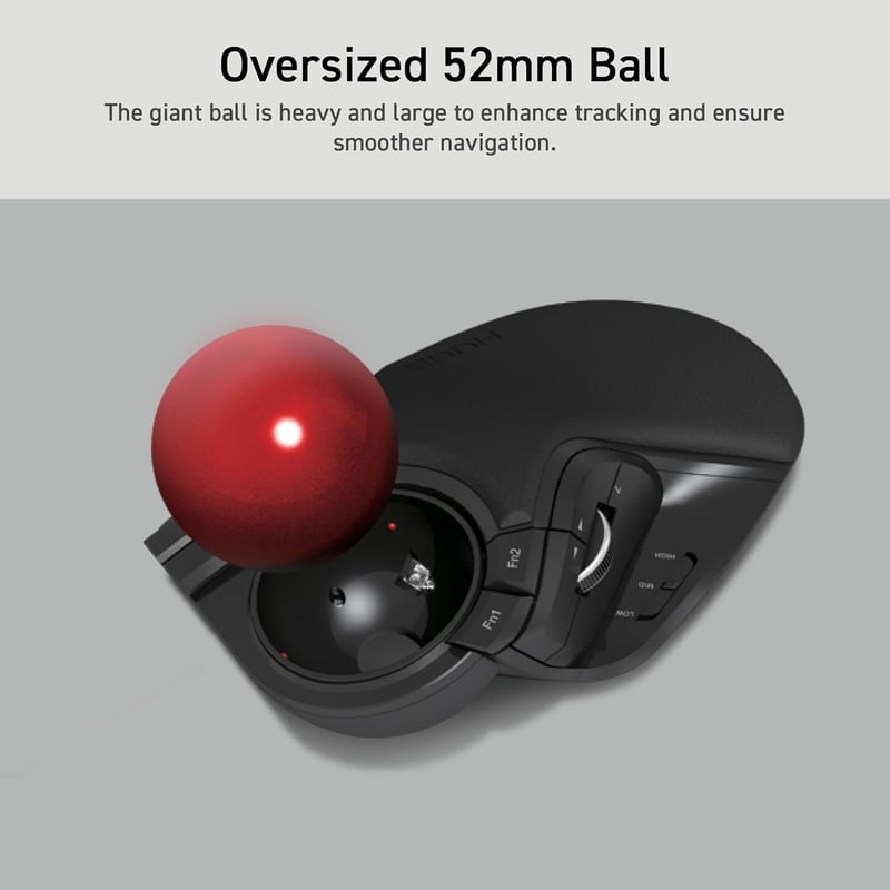 Elecom HUGE Wireless Trackball Egér 52mm Piros Golyó 8 Gomb PC Mac