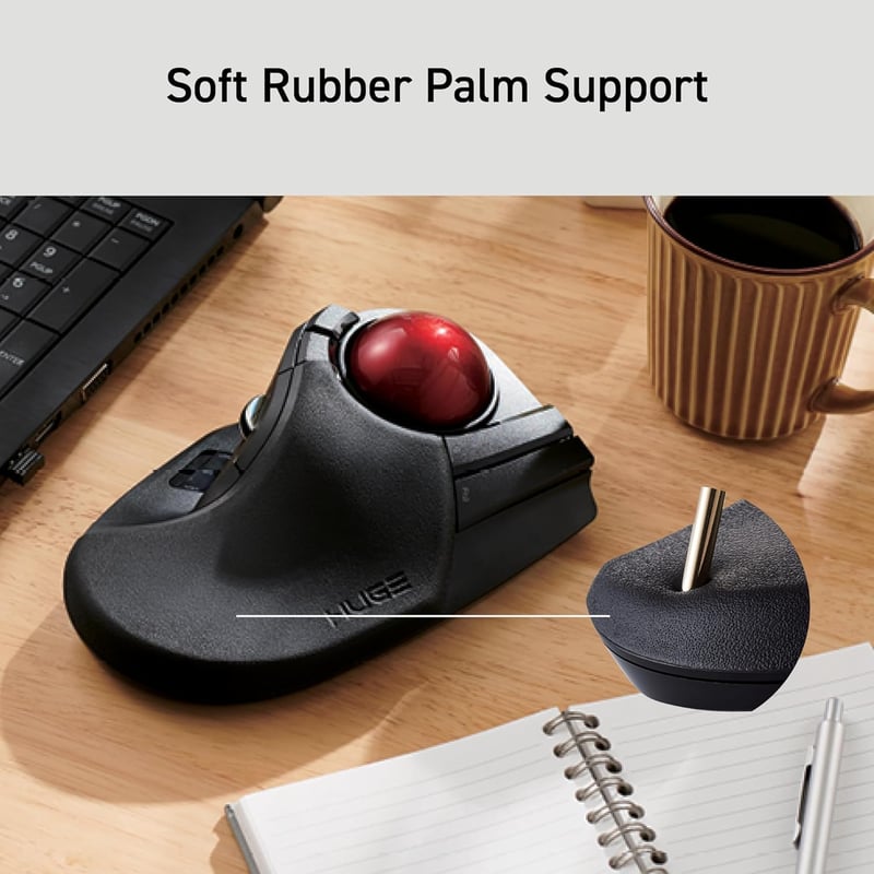 Elecom HUGE Wireless Trackball Egér 52mm Piros Golyó 8 Gomb PC Mac