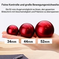 ELECOM M-HT1URBK HUGE trackball miš, žičani, upravljanje prstima, 8 tipki, crvena kuglica od 52 mm, oslonac za zglob, kompatibilan s Windows 11 i macOS operativnim sustavima 4
