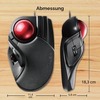 ELECOM M-HT1URBK HUGE trackball miš, žičani, upravljanje prstima, 8 tipki, crvena kuglica od 52 mm, oslonac za zglob, kompatibilan s Windows 11 i macOS operativnim sustavima 8