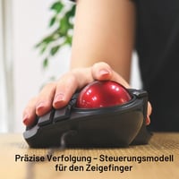 ELECOM M-HT1URBK HUGE trackball miš, žičani, upravljanje prstima, 8 tipki, crvena kuglica od 52 mm, oslonac za zglob, kompatibilan s Windows 11 i macOS operativnim sustavima 3