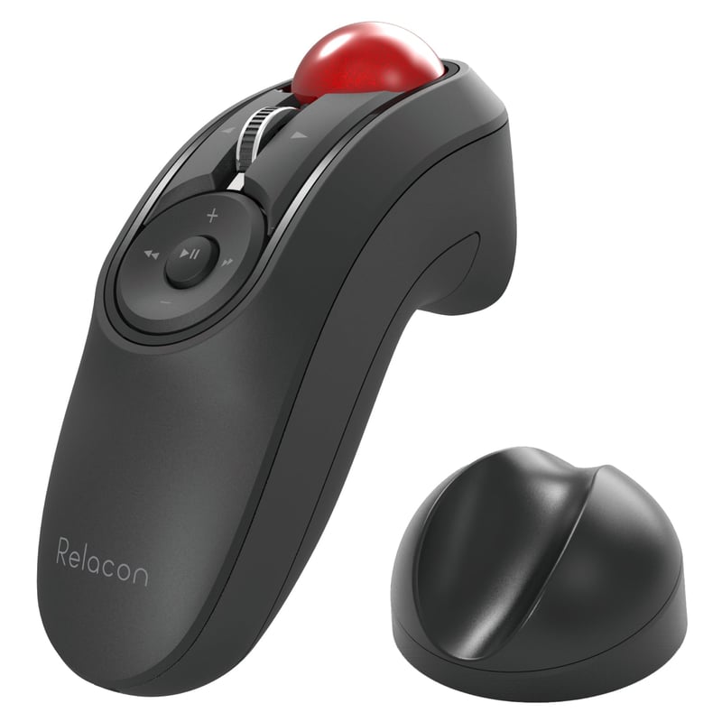 ELECOM Relacon M-RT1BRXBK Bluetooth trackball miš, ergonomsko upravljanje palcem, 10 tipki, kompatibilan s PC, prijenosnim računalom, Macom, iPadom i Androidom, crni