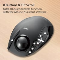 Elecom DEFT M-DT2DRBK vezeték nélküli trackball egér, 8 gombos - fekete 5