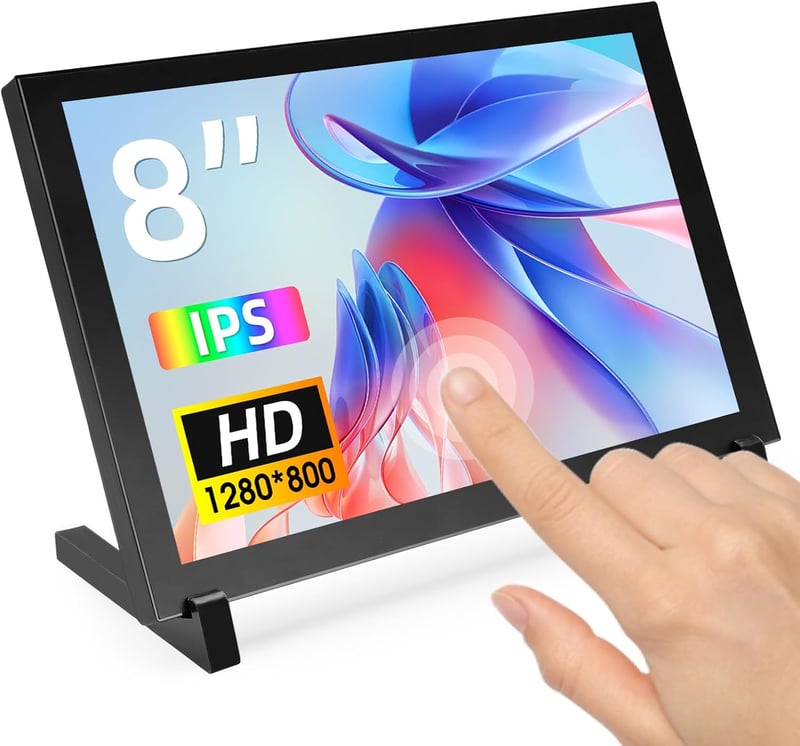 ELECROW 8 Colos Érintőképernyős Monitor 1280×800 HD Felbontással - Kompatibilis Raspberry Pi 5/4/3/2/Zero, Windows 11/10 és Jetson Nano Eszk
