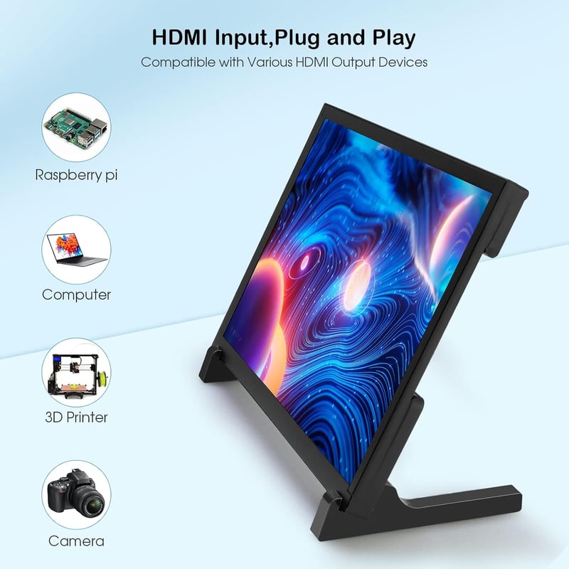 ELECROW Érintőképernyős Monitor 10.1" HD 1280×800 - Kompakt Kijelző Raspberry Pi 5/4/3/2/Zero és Windows 11/10 Rendszerekhez