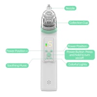 Električni aspirator za nos za bebe, punjivi čistač nosa s 5 razina usisavanja, 3 silikonska nastavka, za novorođenčad i dojenčad 2