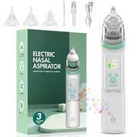 Električni aspirator za nos za bebe, punjivi čistač nosa s 5 razina usisavanja, 3 silikonska nastavka, za novorođenčad i dojenčad 1