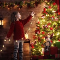 Sunshine Smile Hóember LED Fényfüzér 2 m 20 LED Meleg Fehér Elemes Karácsonyi Dekoráció Beltéri Kültéri Függönyfény Parti Erkély 7