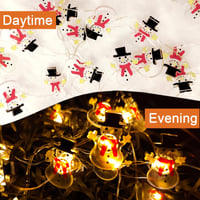 Sunshine Smile Hóember LED Fényfüzér 2 m 20 LED Meleg Fehér Elemes Karácsonyi Dekoráció Beltéri Kültéri Függönyfény Parti Erkély 3