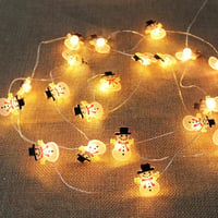 Sunshine Smile Hóember LED Fényfüzér 2 m 20 LED Meleg Fehér Elemes Karácsonyi Dekoráció Beltéri Kültéri Függönyfény Parti Erkély 1