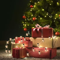 Sunshine Smile Hóember LED Fényfüzér 2 m 20 LED Meleg Fehér Elemes Karácsonyi Dekoráció Beltéri Kültéri Függönyfény Parti Erkély 6