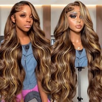 ELEE'S HAIR Ombre Highlight Paróka Valódi Brazíliai Haj, 13x4 HD Csipke Eleje 22 Hüvelyk 7