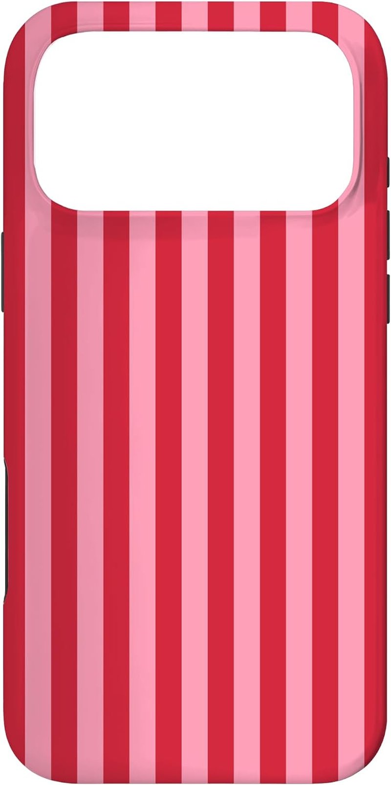 Elegant Geometric iPhone 17 Pro Max tok - rózsaszín-piros csíkos függőleges vonalminta
