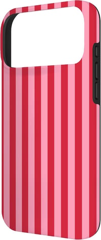 Elegant Geometric iPhone 17 Pro Max tok - rózsaszín-piros csíkos függőleges vonalminta 2