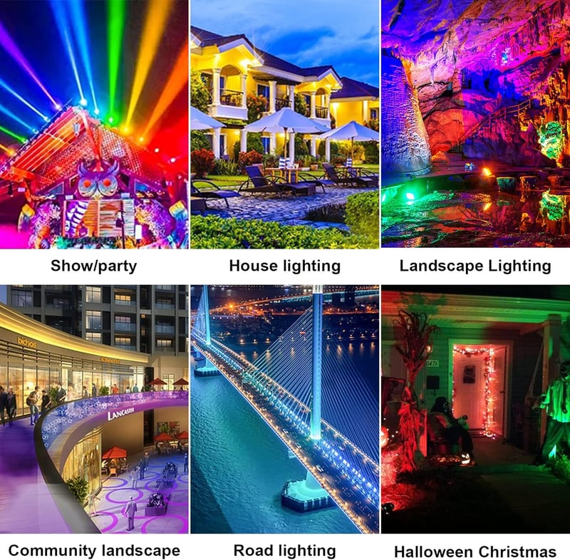 Eleganted RGB LED reflektor 2db 100W Bluetooth app vezérlés IP66 vízálló