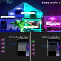 Eleganted RGB LED reflektor 2db 100W Bluetooth app vezérlés IP66 vízálló 6