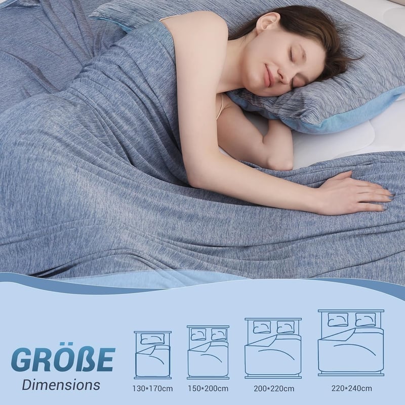 Elegear 2in1 mikrofibra hűtőtakaró kék 200x150cm - puha, kétoldalas takaró felnőtteknek és gyerekeknek