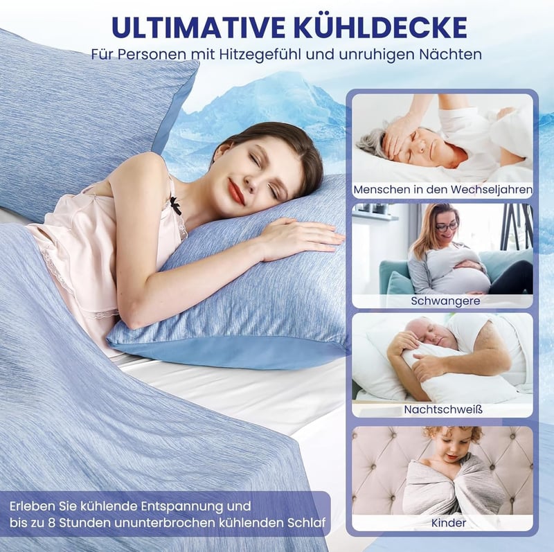 Elegear 2in1 mikrofibra hűtőtakaró kék 200x150cm - puha, kétoldalas takaró felnőtteknek és gyerekeknek