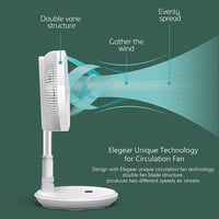 Elegear Csendes Hordozható Összecsukható Állványos Ventilátor Távirányítóval 9 Fokozat 7800mAh Akkumulátor Asztali Ventilátor 28cm 3