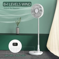 Elegear Csendes Hordozható Összecsukható Állványos Ventilátor Távirányítóval 9 Fokozat 7800mAh Akkumulátor Asztali Ventilátor 28cm 2