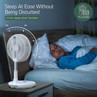 Elegear Csendes Hordozható Összecsukható Állványos Ventilátor Távirányítóval 9 Fokozat 7800mAh Akkumulátor Asztali Ventilátor 28cm 4
