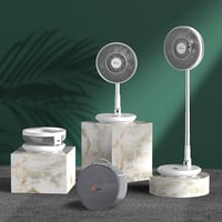 Elegear Csendes Hordozható Összecsukható Állványos Ventilátor Távirányítóval 9 Fokozat 7800mAh Akkumulátor Asztali Ventilátor 28cm 1