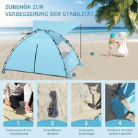 Elegear CumbreX UV50+ Strandtető 4-5 Személyes Könnyű Hordozható Sátor 8