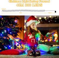 Elegear LED Fényfüzér 40m 300 LED Elemes Kültéri Beltéri Időzítővel IP44 Vízálló 8 Mód Karácsonyfa Dekoráció Kert Party 6