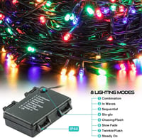 Elegear LED Fényfüzér 40m 300 LED Elemes Kültéri Beltéri Időzítővel IP44 Vízálló 8 Mód Karácsonyfa Dekoráció Kert Party 4