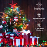 Elegear LED Fényfüzér 40m 300 LED Elemes Kültéri Beltéri Időzítővel IP44 Vízálló 8 Mód Karácsonyfa Dekoráció Kert Party 2