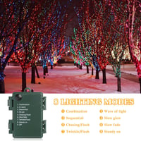 Elegear LED Fényfüzér 40m 300 LED Elemes Kültéri Beltéri Időzítővel IP44 Vízálló 8 Mód Karácsonyfa Dekoráció Kert Party 7