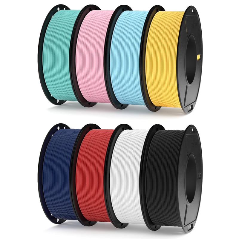 ELEGOO Matt PLA filament 1,75 mm, 8x250 g viacfarebné balenie (Set 1) – 8 farieb, pre FDM 3D tlačiarne, presnosť ±0,02 mm