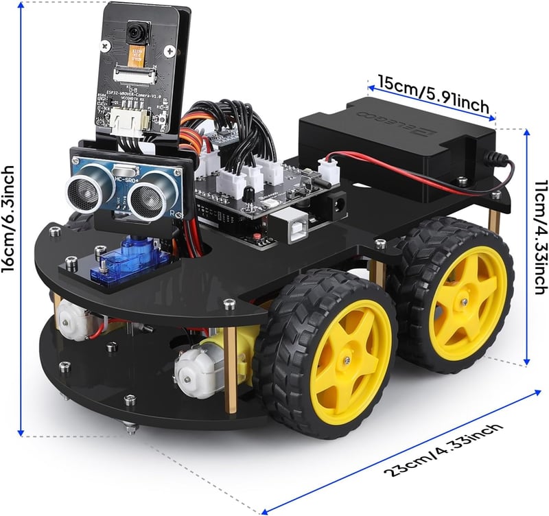 ELEGOO Smart Robot Car Kit V3.0 UNO okosautó szett szenzorral és appvezérléssel