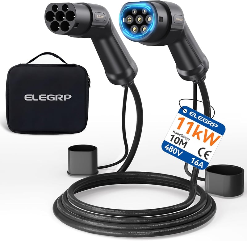 ELEGRP Type 2 elektromos autó töltőkábel 11 kW 10 m Mode 3