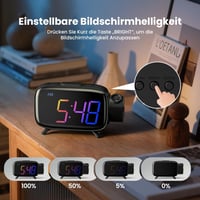 ELEHOT-Store Vetítős Ébresztőóra Rádióval, Digitális Kijelzővel és USB-C Csatlakozóval 4