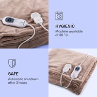Elektromos Fűtőpléd Dupla 200x180 cm Mosható Bézs Melegítő Takaró 4