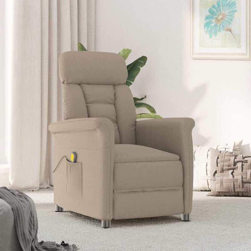 Elektromos masszázs fotel párnával taupe 70,5x96,5x95cm