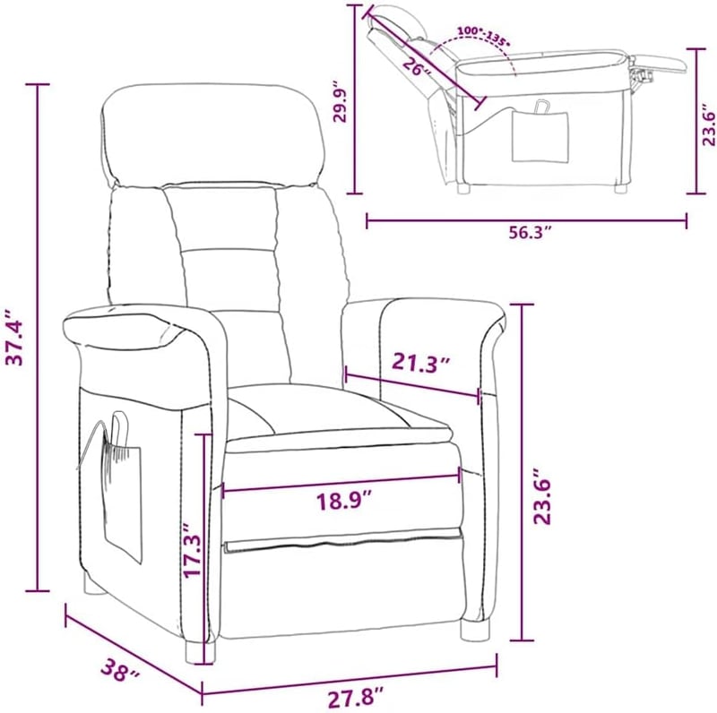 Elektromos masszázs fotel párnával taupe 70,5x96,5x95cm