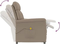 Elektromos masszázs fotel párnával taupe 70,5x96,5x95cm 7