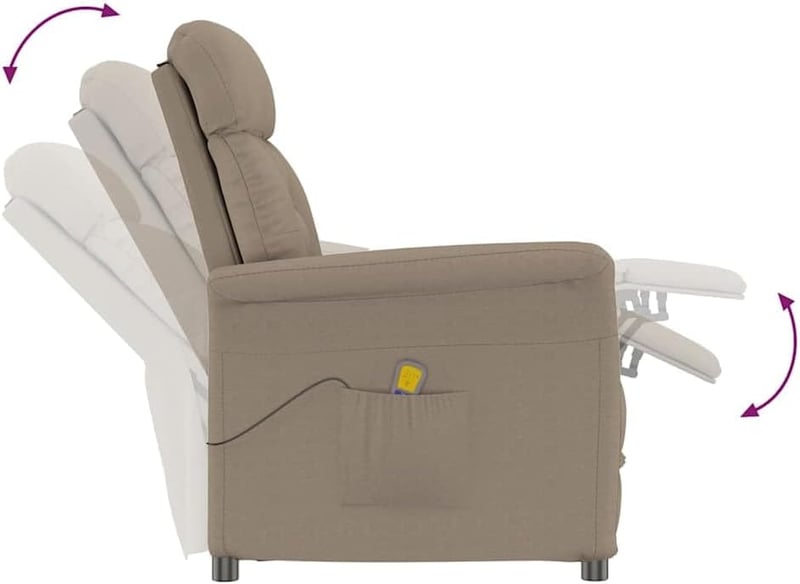 Elektromos masszázs fotel párnával taupe 70,5x96,5x95cm