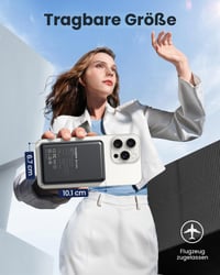 Baterie externă magnetică ELEKZONE MagSafe 12000 mAh, Powerbank QC4.0 22,5W PD20W cu încărcare rapidă USB-C 6