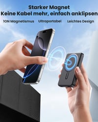 Baterie externă magnetică ELEKZONE MagSafe 12000 mAh, Powerbank QC4.0 22,5W PD20W cu încărcare rapidă USB-C 2